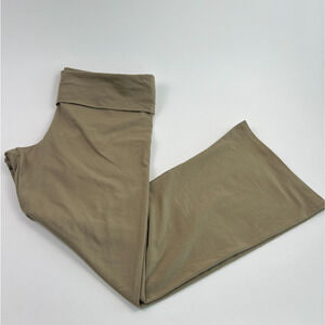 Victoria's Secret PINK Active Cotton Mid Rise Foldover Flare Legging Green XXL